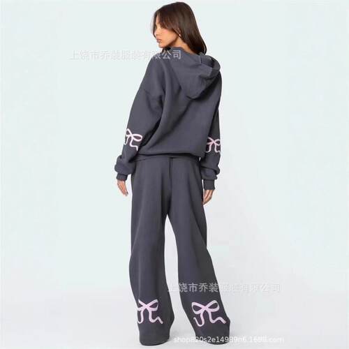 Womens Bow Print Hoodies Oversized Long Sleeve Hooded