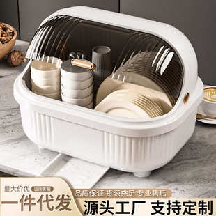 厨房碗碟沥水架碗柜盘家用带盖子碗筷收纳盒大号防尘餐具放碗碟架