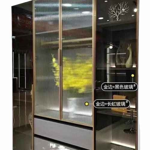 极窄酒柜衣柜餐边柜书柜展柜平开钢化玻璃柜门工厂直售