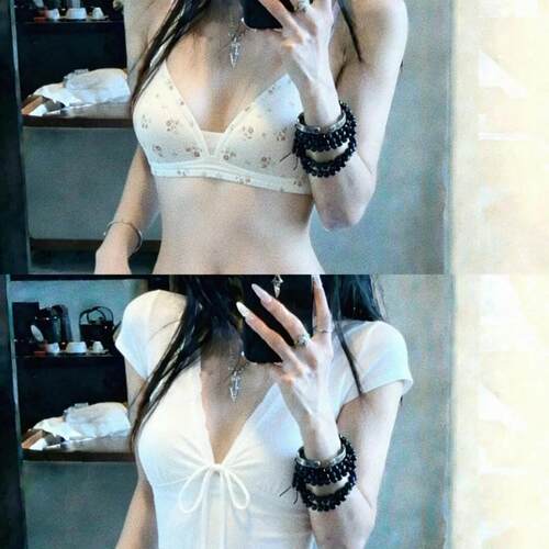 法式无钢圈三角杯文胸薄款大胸显小收副乳细肩带无痕内衣显瘦胸罩