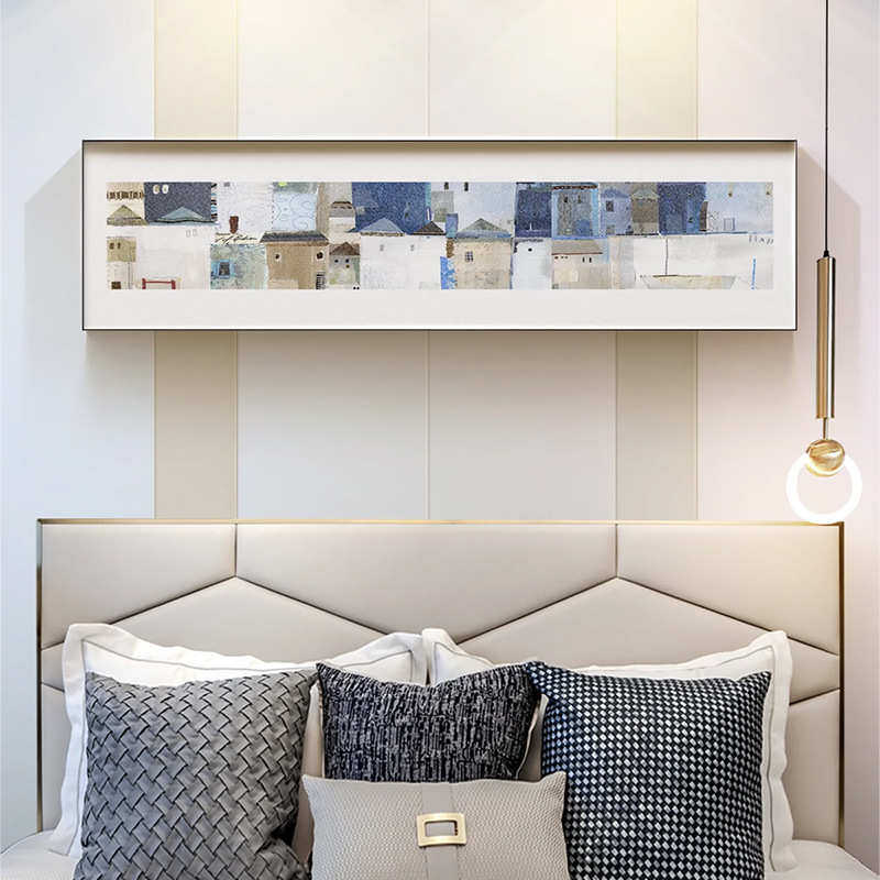 城市 北欧小众艺术抽象装饰画主卧床头背景墙挂画酒店房间壁画,家居饰品,现代装饰画,淘宝优惠券,粉丝福利购,淘宝优惠卷