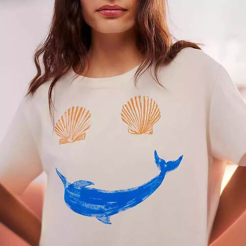 Women's printed pullover short sleeved T-shirt top