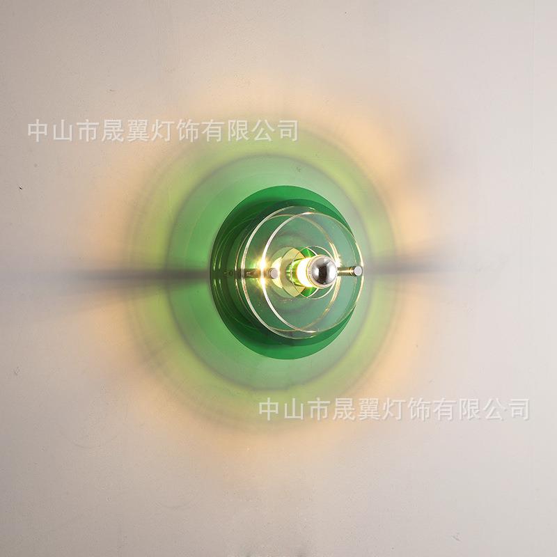 新款彩色UFO飞碟壁灯中古ins风卧室客厅书房亚克力壁灯