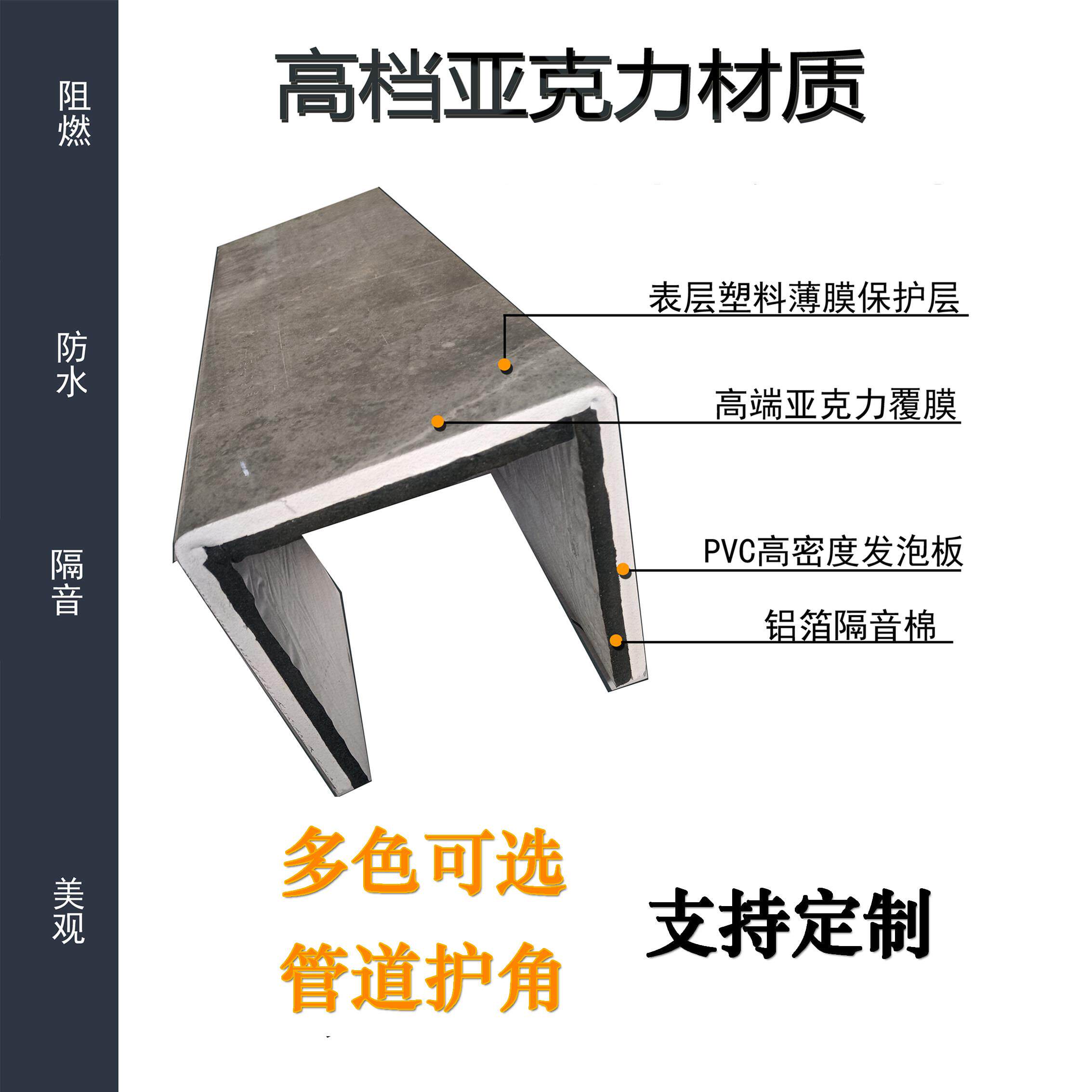 亚克力 下水管道装饰 遮盖燃气管 厨房卫生间明管 护角柱子