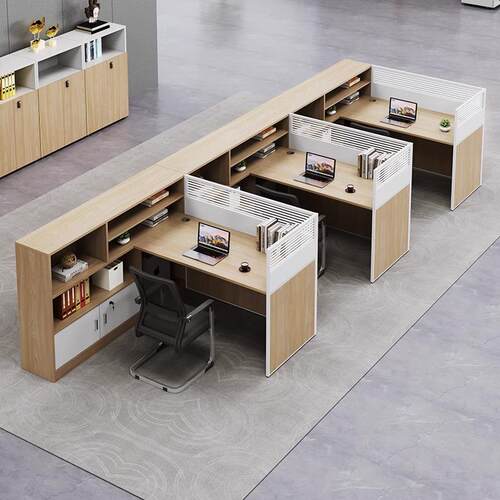 办公室办公桌简约现代员工l型4人位屏风职员工位卡座财务桌椅组合