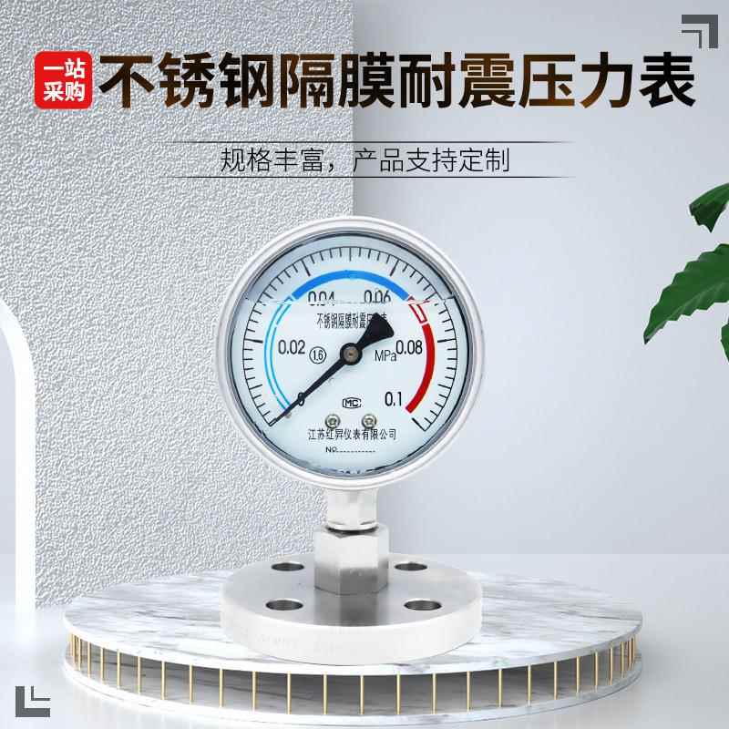不锈钢耐震隔膜压力表-60