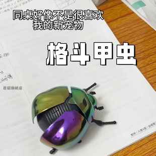发条甲虫仿真金龟子炫彩格斗甲虫整蛊恶搞上弦昆虫玩具创意独角仙