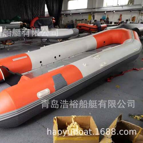 浩裕船艇工厂6米冲锋舟深V型底橡皮艇运动艇皮划艇钓鱼艇救援