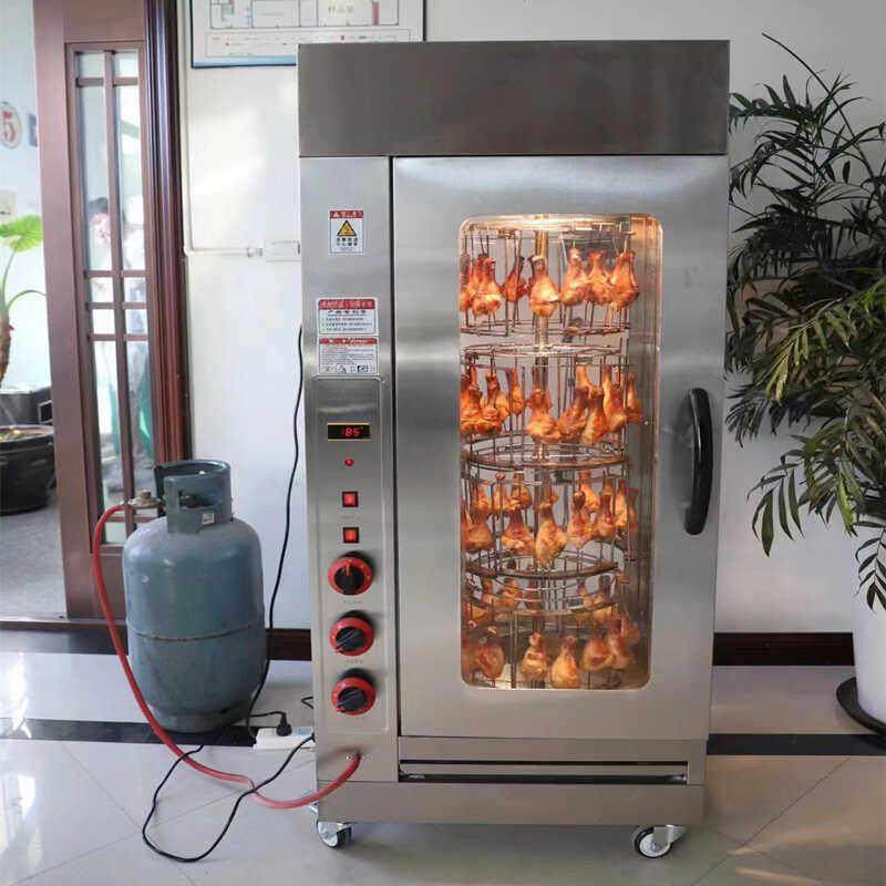 206型烤鸡腿炉燃气烤鸭炉商用电热自动旋转烤鸡炉香肠烤箱烤鸡炉