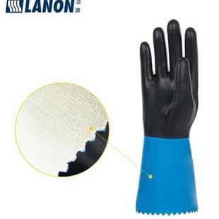 SINUOR05氯丁橡胶重型防化手套35cm加长款 兰浪N LAN3