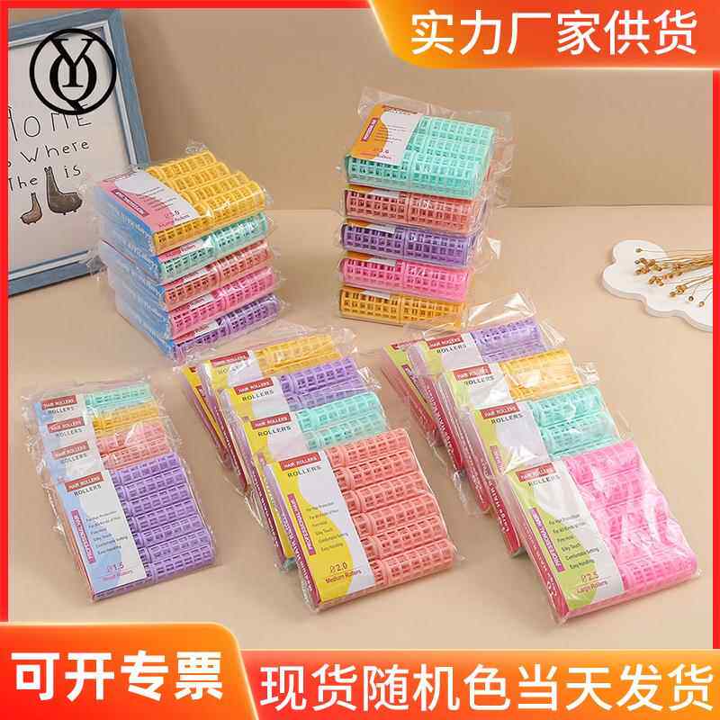 亚马逊双层子母卷发筒卷发夹固定懒人大 号卷发器塑料卷发工具