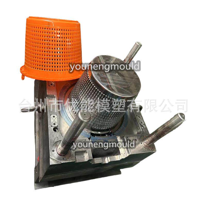 塑料篮子收纳沥折叠沥水篮注塑模具超市提手购物篮模具藤条篮模具