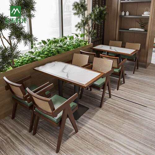 茶楼卡座沙发连锁私房菜火锅店岩板餐桌椅咖啡厅主题餐厅桌椅组合