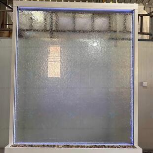 饰造景水喷幕庭墙 玻771璃流水墙入灯户隔断水幕泉光室内玄关院装