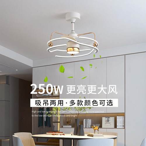 风扇吊灯客厅吊扇灯新款轻奢饭厅卧室网红2024一体现代简约吊扇灯