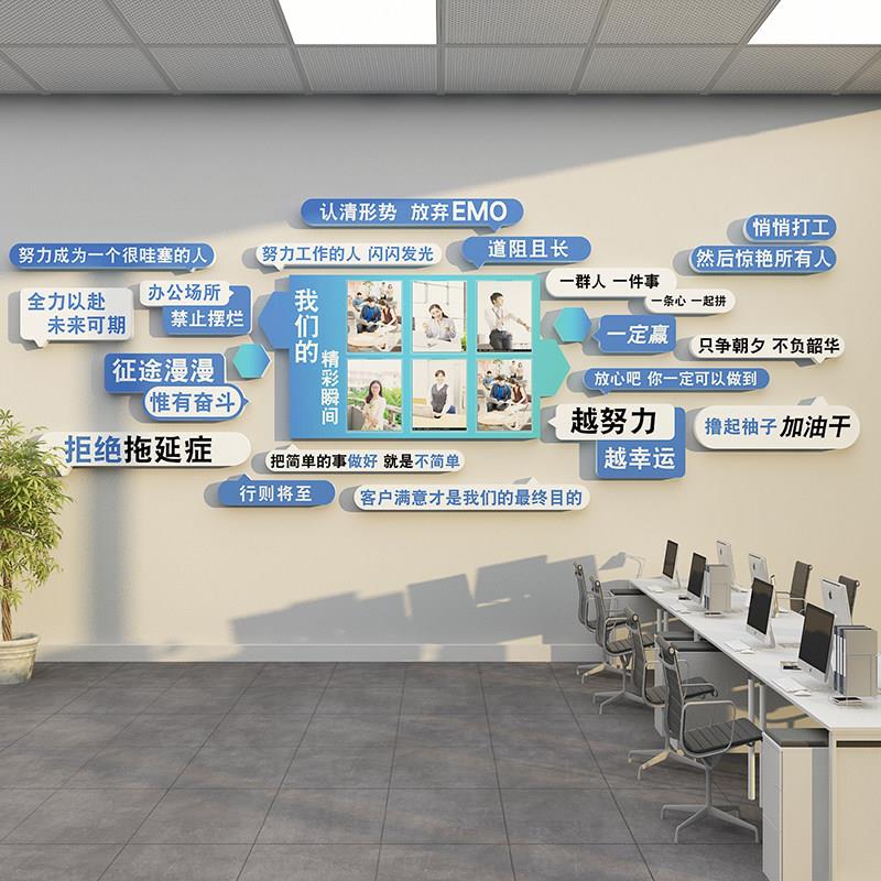 企业公司文化照片员工风采展示墙面背景创意布置装饰公告栏贴画纸
