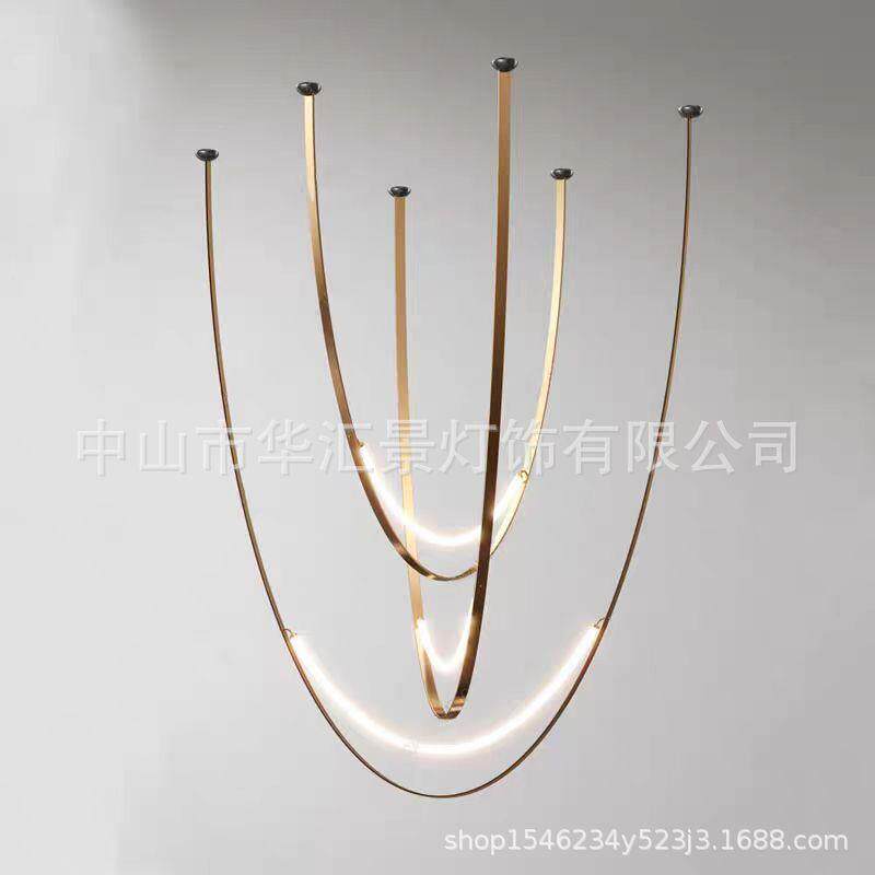 现代个性led艺术吊灯客厅餐厅样板房前台吧台设计师别墅复式楼梯