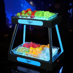 万果战wz 542酒吧发光梯盘架DKTV专用小吃碟LE金属双层工字形形水