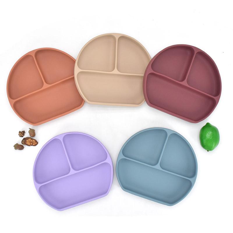 食品级硅胶喂养餐具套装儿童餐盘一体三格盘分格宝宝吃饭餐盘套装
