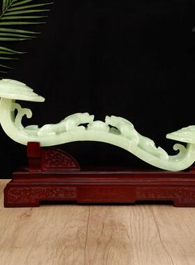 万福如意工艺品摆件阿富汗白玉如意摆件家居客厅饰品大号如意摆件
