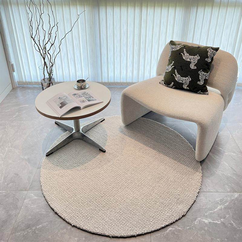 新西兰羊毛地毯客厅卧室圆形沙发茶几书房电脑椅奶白轻奢地垫阳台
