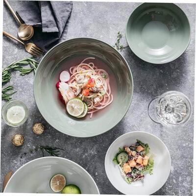 Ceramic large salad bowl, pasta dish, restaurant tableware