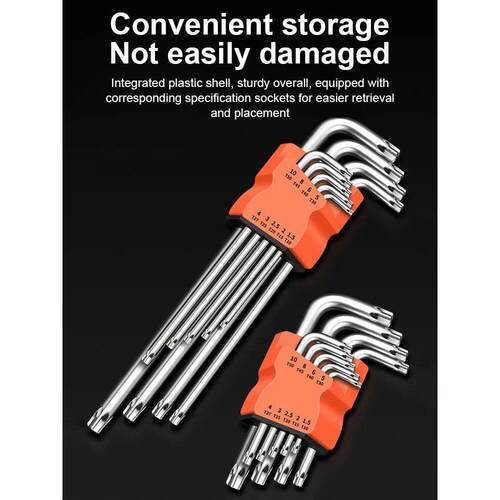 9Pcs Torx Star Wrench Kits Set Allen Keys Hexagon Hex Head S