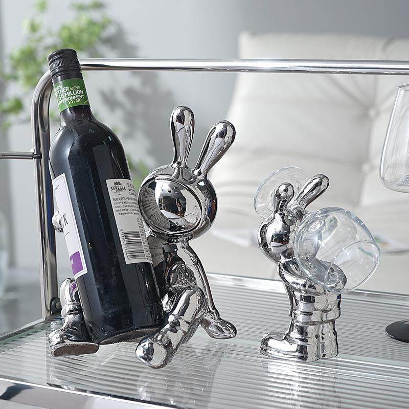 客厅摆件轻奢高级感2025新款轻奢高档兔子红酒架酒柜装饰品家居客,家居饰品,装饰摆件,淘宝优惠券,粉丝福利购,淘宝优惠卷