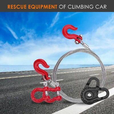 3pcs Rescue Equipment Winch Snatch B Hook Chain Kit for