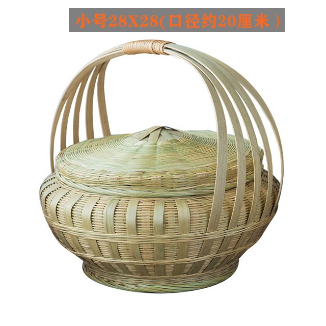 竹篮提篮提篮盖子编织竹筐竹雕