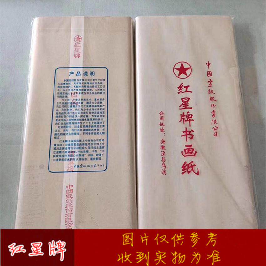 红星书画纸生宣半生半熟四尺六尺宣纸书法国画创作专用艺术工笔画