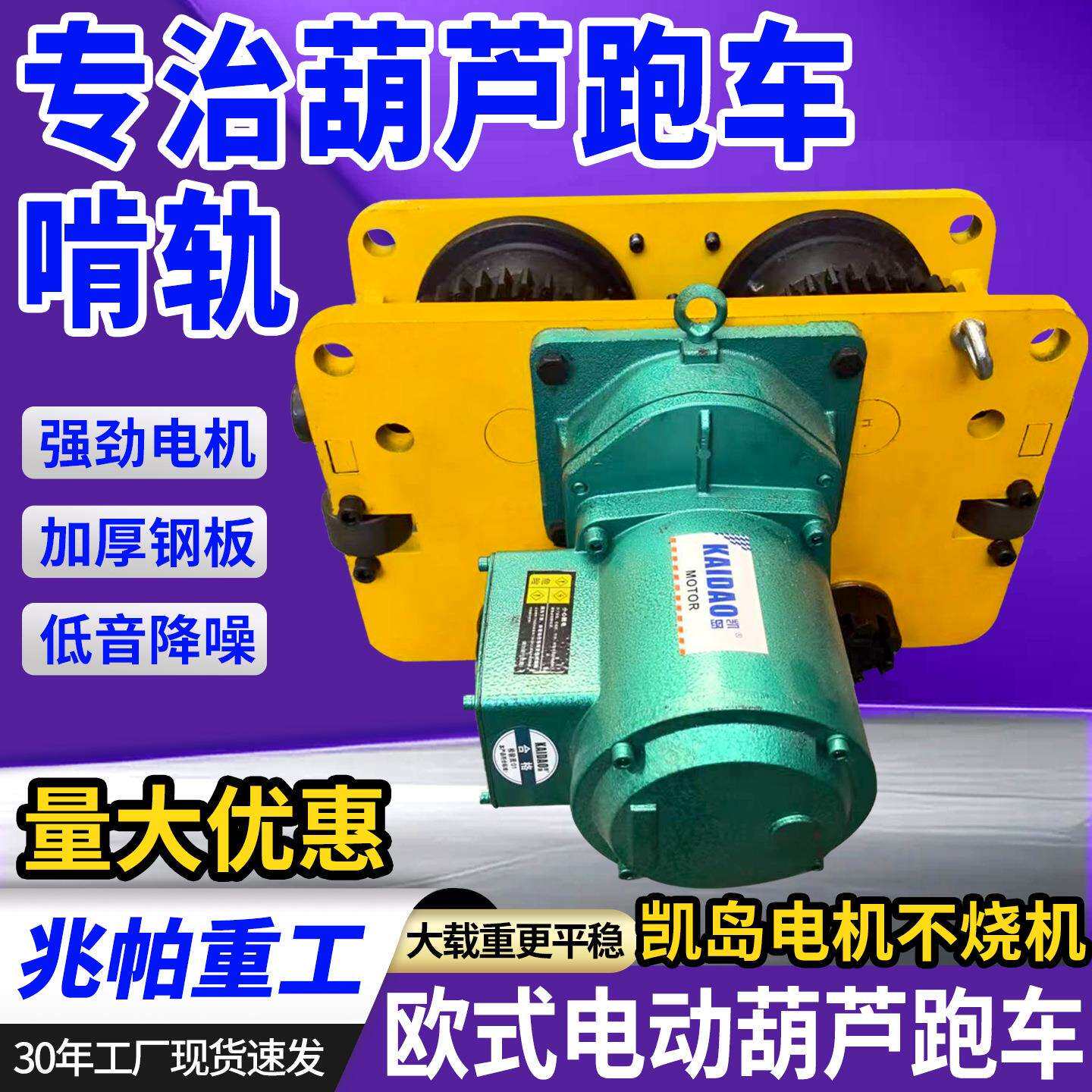 电动葫芦跑车行车行走轮防啃轨主从动跨龙门吊配件大全防上墙跑车