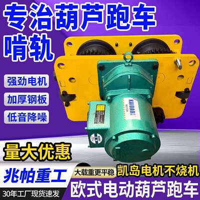 电动葫芦跑车行车行走轮防啃轨主从动跨龙门吊配件大全防上墙跑车