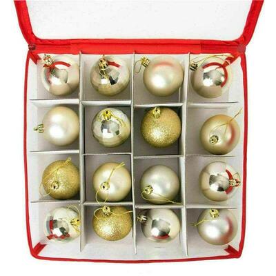 64 Baubles Storage Box With Lid Christmas Xmas ree Decoratio
