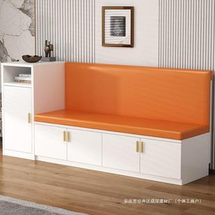 餐实木卡沙座桌家用沙HVK发储台物餐厅阳收纳飘窗柜软包发边柜