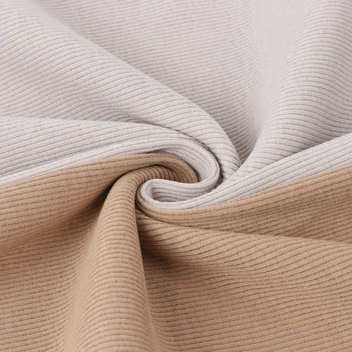 290G瑰夏罗纹双面绒弹力坑条螺纹棉涤氨纶打底罗纹布针织布料面料