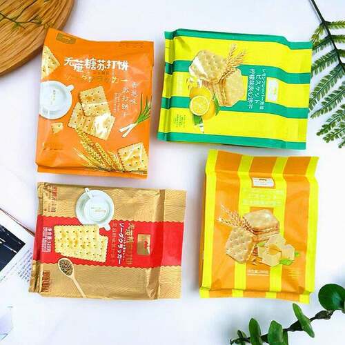 马卡红280g夹心饼干柠檬芝士328g苏打饼香葱亚麻籽休闲零食