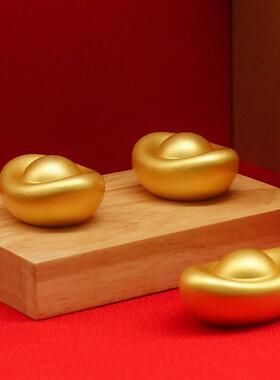 金元宝摆件招财进宝家居装饰摆件真金鎏镀锌合金元宝实心工艺礼品