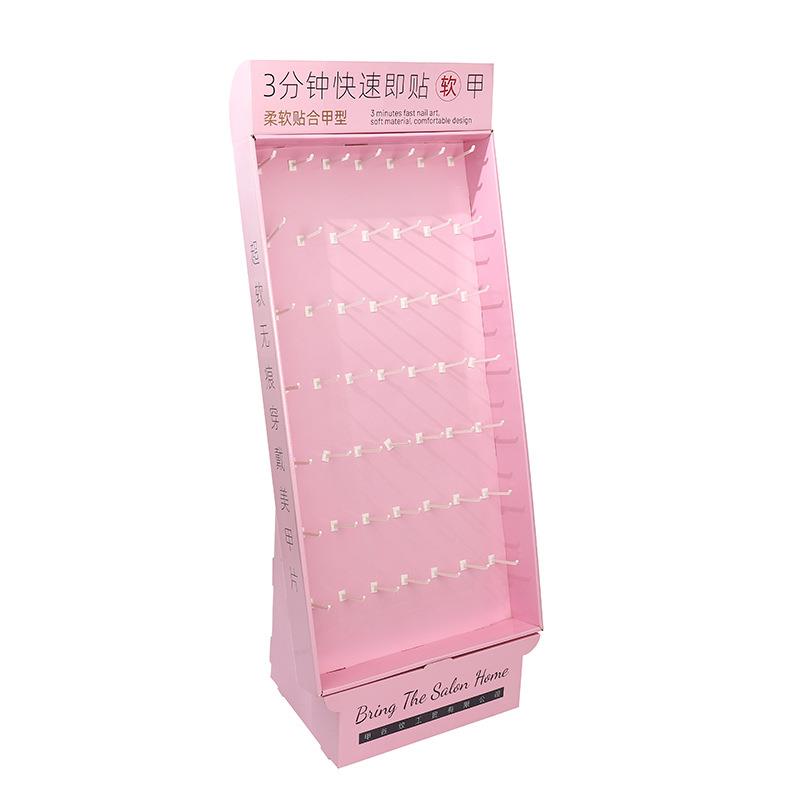 美甲挂钩式纸展示架纸货架饰品纸陈列架落地挂钩展架纸展示架