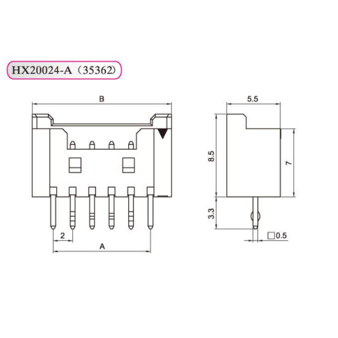 HX红星接插件 20024-2A/3/4/5/6/7/8/9/10A 11A 12A 14A 针座