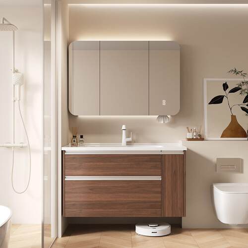 中古风大收纳浴室柜组合抽屉拉篮卫生间陶瓷一体洗漱台洗手洗脸盆