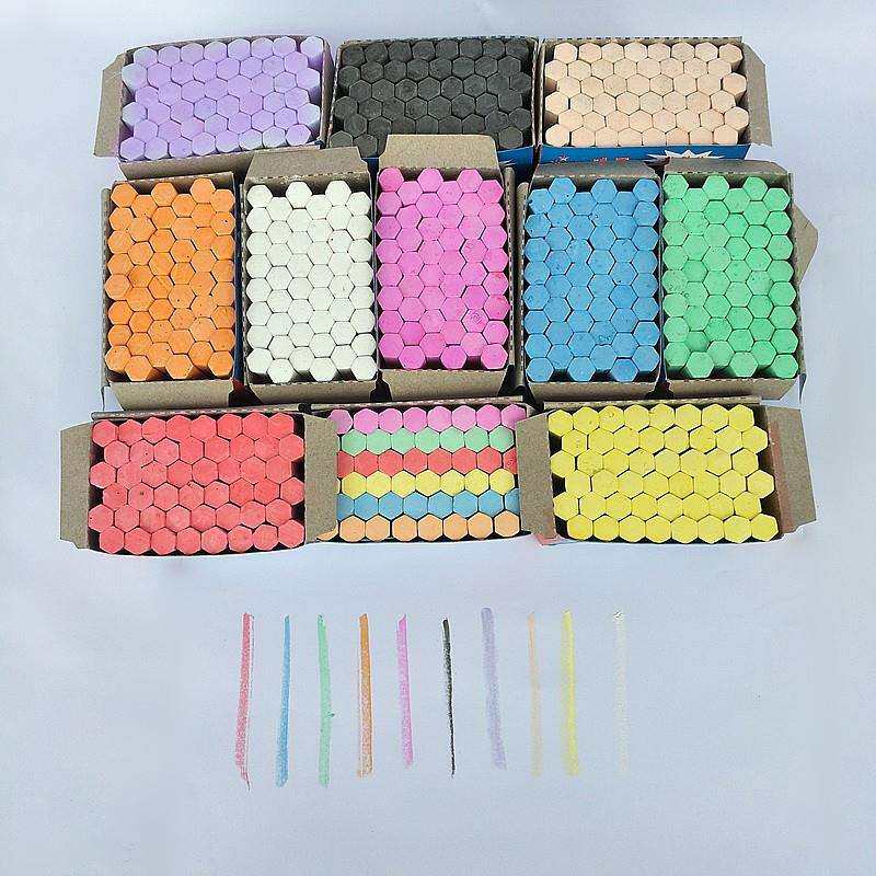 彩色微尘六角粉笔整箱50盒包邮学校老师学生儿童黑绿板黑白板用