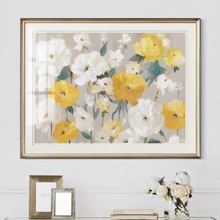 简美现代客厅餐厅装 饰画卧室房间玄关书房奶油风挂画走廊过道横版