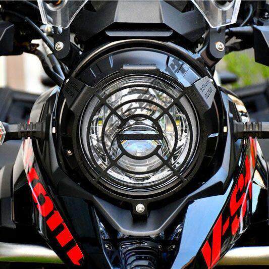 适用dl250摩托车适用改装大灯前照灯不锈钢金属保护罩防护网配件