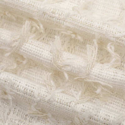 新款流苏粗花呢小香风面料羊毛编织梭织粗纺面料女装鞋帽箱包呢料