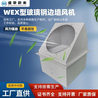 厂家供应低噪声轴流式排烟通风机带防雨罩DWEX玻璃钢边墙风机