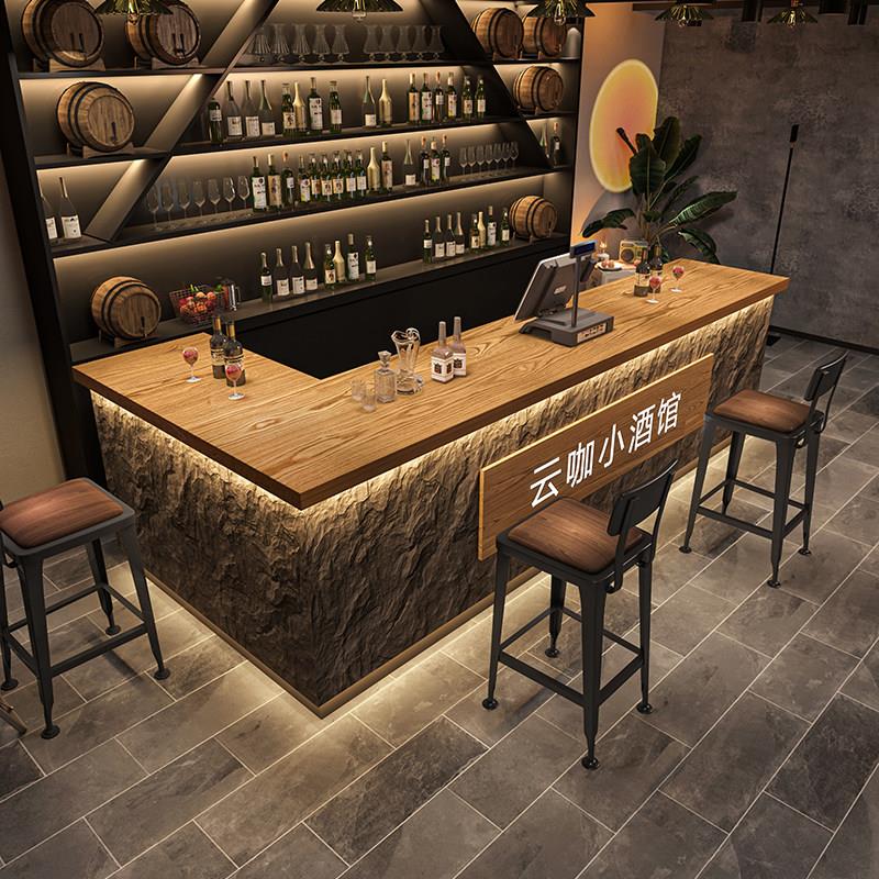 酒吧咖啡厅吧台西餐厅前台烧烤奶茶店收银台接待台网红打卡定制