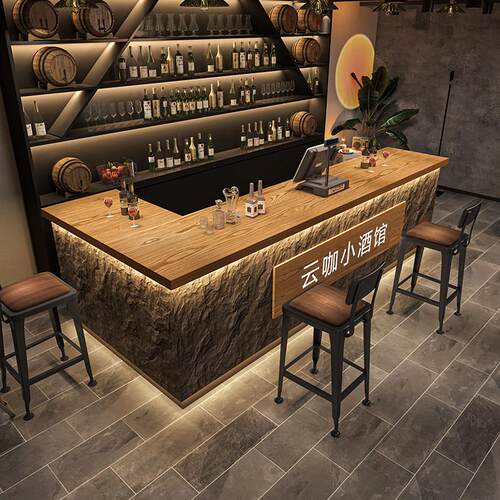 酒吧咖啡厅吧台西餐厅前台烧烤奶茶店收银台接待台网红打卡定制