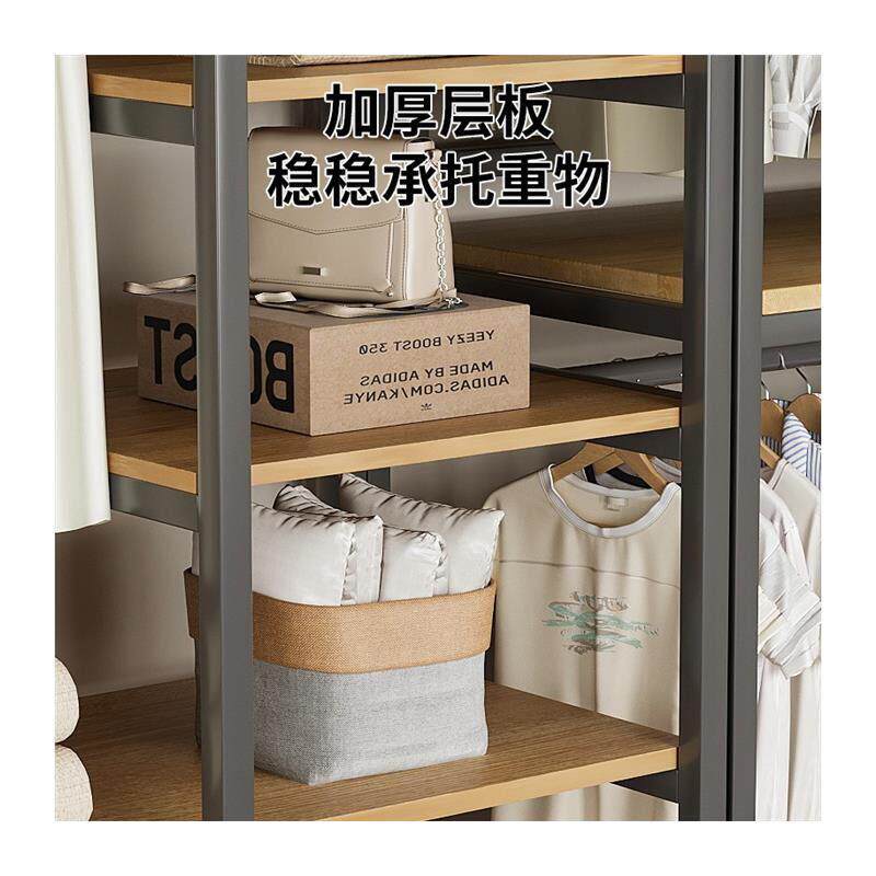 转角衣柜简易卧室家用组装衣橱布衣柜结实耐用全钢架柜子出租房用