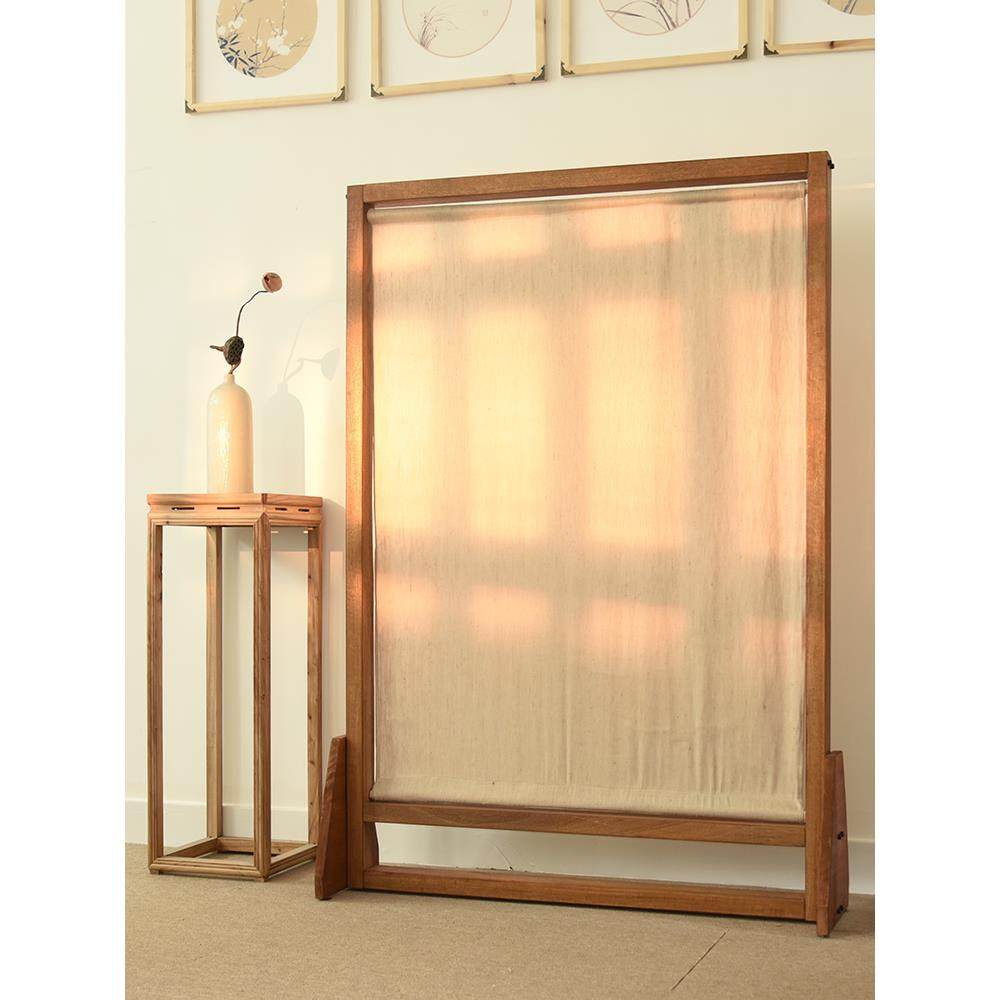 中式实木麻布座屏玄关隔断简约禅意覆古屏风酒店民宿茶楼入户遮挡,住宅家具,座屏,淘宝优惠券,粉丝福利购,淘宝优惠卷
